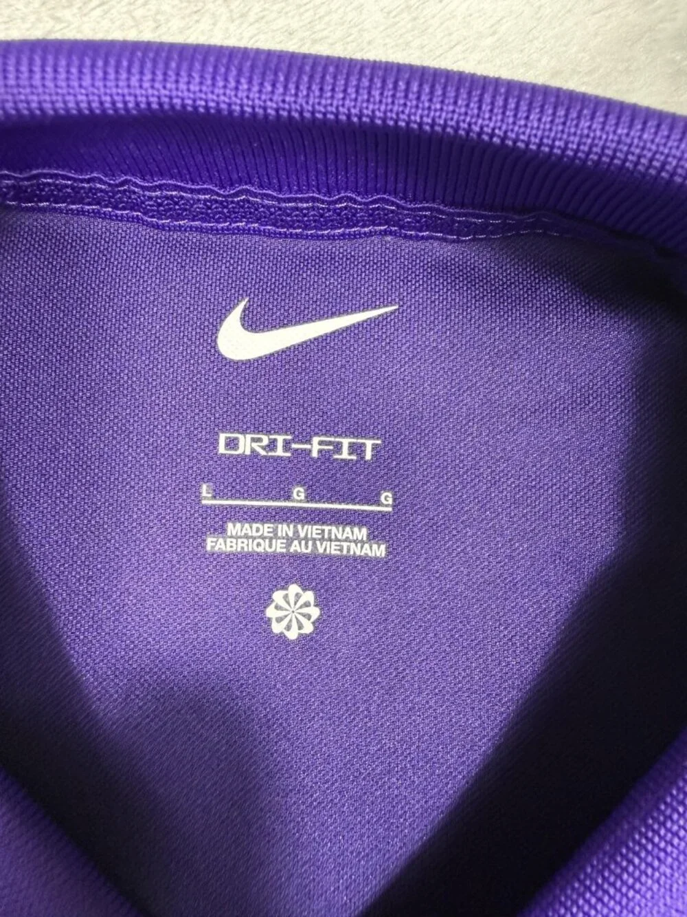 New Nike Dri-FIT Polo Shirt Women's Large Purple Striped Football FJ9573 546